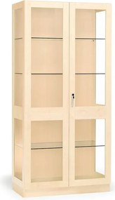 Sklenená vitrína THEO, 1000x500x2100 mm, brezový rám