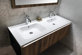 Sapho Sapho, LOREA skrinka s dvojumývadlom 141x46x51,5cm (70+70cm), biela matná, LE070-3131-01
