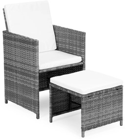 MultiGarden Súprava záhradného nábytku z technorattanu, 4 kreslá + 4 taburetky + stôl - MultiGarden