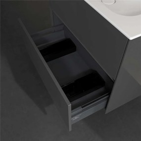VILLEROY &amp; BOCH Collaro závesná skrinka pod umývadlo, 2 zásuvky, 796 x 498 x 603 mm, Glossy Grey, C13800FP