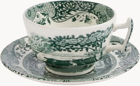 Keramická šálka na čaj's podšálkou Heritage Green Italian, 2 ks