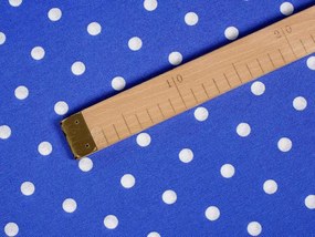 Biante Dekoračný okrúhly obrus Leona LN-022 Biele bodky na sýto modrom Ø 100 cm