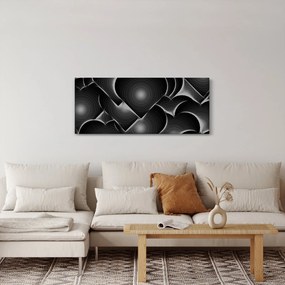 Obraz čierno-bielych sŕdc (120x50 cm)