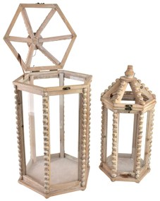 Súprava 2 ks lampášov LOKKE Harmonious XL+L béžová