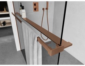 Mexen príslušenstvo, polička/držiak na uteráky pre sprchovú zástenu (max 140cm), medená matná, 800-02-65