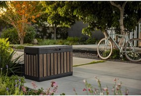 Tmavohnedý plastový záhradný úložný box Deco – Keter