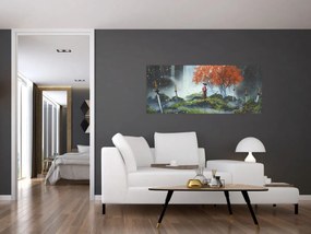 Obraz - Ilustrácie záhrady mečov (120x50 cm)