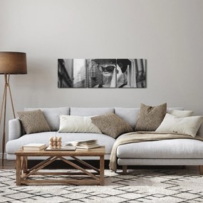 Obraz ženy (s hodinami) (90x30 cm)