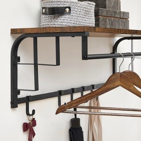 Vasagle Nástenná polica Valenza, Čierna