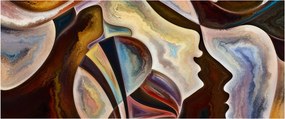 Obraz - Abstrakcia hláv (120x50 cm)