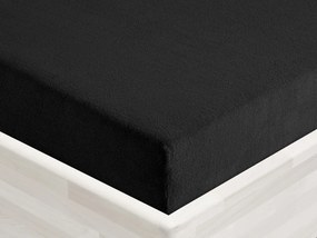 Froté napínacie prestieradlo FR-030 Čierne 160 x 200 - výška 20 cm