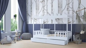 Detská posteľ zámok Dragon 4 - 90 x 180 cm - biela