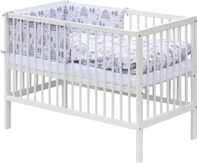 Postýlka 120 x 60 cm s kompletní výbavou Srneček - šedá