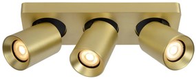 Lucide 09929/15/02 NIGEL - Stropné bodové svietidlo - LED Stmievanie do teplej farby - GU10 - 3x5W 2200K/3000K - Matné zlato / Mosadz