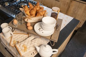 Béžová bavlnená detská chňapka - podložka Your Favorite Breakfast - 20*20 cm
