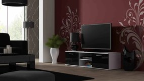 Televízny stolík Cama SOHO RTV 140 S4 biely mat/čierny lesk