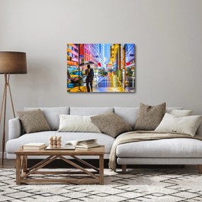 Obraz - Mesto v neónovej žiare (70x50 cm)