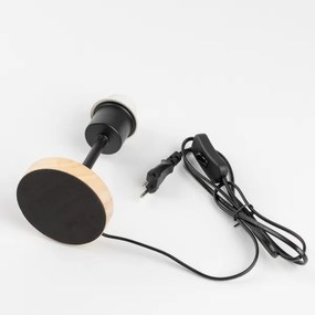 BRILAGI - Stolná lampa BOBO WOOD 1xE27/25W/230V dub/čierna/ružová