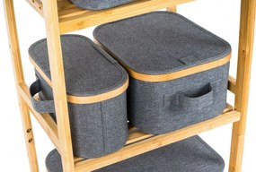 Úložný box G21 40 x 30 x 15 cm, bambusový s vekom, sivý