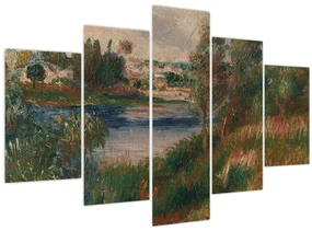 Obraz - Auguste Renoir, Landscape at Vetheuil, reprodukcia (150x105 cm)