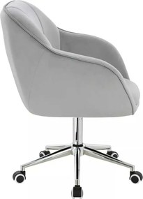 LuxuryForm DESIGN Stolička AVOLA VELUR na striebornej podstave s kolieskami - svetlo šedá