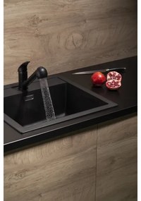 KFA Armatura 6613-110-81 - Drezová batéria s vyťah. sprškou INDIRA mosadz/čierna