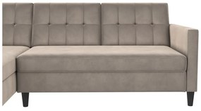 Béžová zamatová rohová pohovka Hartford – Støraa