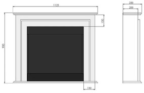 InFire - BIO krb 90x112,5 cm 3kW biela