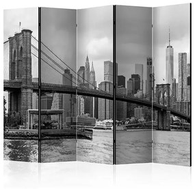 Paraván - Road to Manhattan (Black and White) II [Room Dividers]