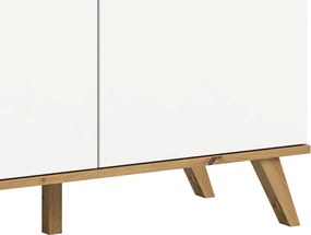 Sekretár s výklopným stolíkom Scandi, biela/dub nox