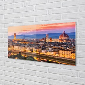 Nástenný panel  Italy Panorama noc katedrála 125x50 cm