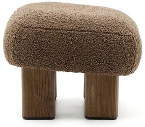 Hnedá podnožka z textílie buklé Nema – Kave Home