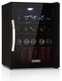 Klarstein Beersafe XL Onyx, chladnička, energet. trieda D, LED, kovové police, sklenené dvere