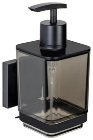 Čierny samodržiaci plastový dávkovač mydla 340 ml Quadro – Wenko