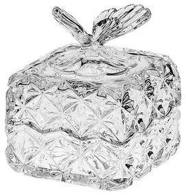 Crystal Bohemia Sklenená dóza BUTTERFLY 96 mm