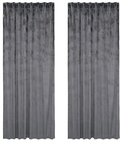 Looks by Wolfgang Joop Zamatový záves, 135 x 245 cm, 2 kusy (tmavosivá) (100390451)