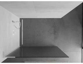 Mexen Kioto L, sprchová zástena Walk-In 90 x 200 cm, 8mm sklo s rebrovým vzorom, biely profil, 800-090-103-20-09