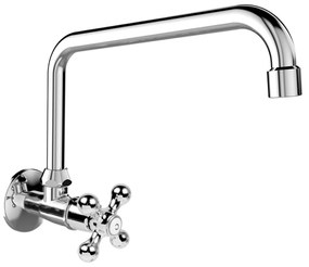 Mereo Mereo, Umývadlový kohútik nástenný, Retro Viktoria, s ramienkom otočným ø 18 mm - 230 mm, chróm, MER-CBL70104
