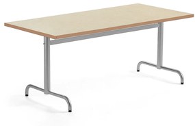 Stôl PLURAL, 1600x800x720 mm, linoleum - béžová, strieborná