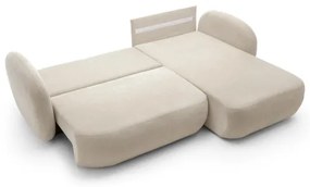 Rohová rozkladacia sedacia súprava s úložným priestorom do L OLBIA pravá béžová