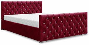 Manželská posteľ 180 cm Quintin (bordová) (s roštom a úložným priestorom). Vlastná spoľahlivá doprava až k Vám domov. 1047148