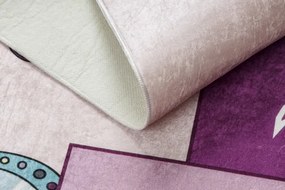 Detský koberec protišmykový BAMBINO 2285 Triedy, čísla ružový