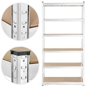ModernHome Skladovací regál 222x110x50 cm - 6 políc, pozinkovaná oceľ, 1050 kg - ModernHome