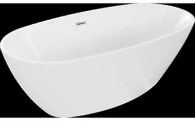 Mexen Eris voľne stojaca vaňa 180 x 80 cm, biela, odtok chróm - 53441808000-01