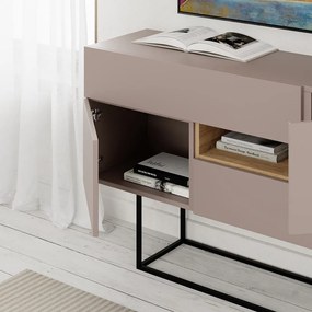 Sivo-béžová nízka komoda 145x82 cm Titan – Marckeric