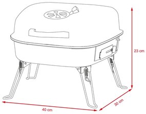 Prenosný stolný gril na drevené uhlie CAMPINA