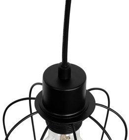 Inteligentné závesné svietidlo čierne so drevom vrátane 4 Wifi A60 - Stronk