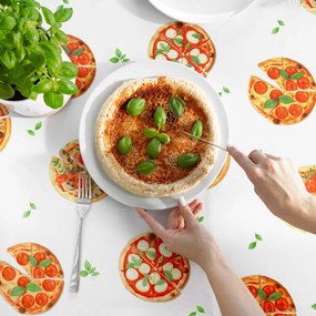 Goldea hranatý teflónový obrus - lahodná pizza 100 x 140 cm