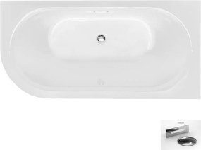 Besco Akrylátová voľne stojaca vaňa Avita A-Line Glam S CC/SP 150x75 (160x75, 170x75), s prepadom BESCO-Typ výpuste: Alcaplast Click-Clack so štrbino…