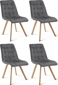 Jedálenská stolička CIEZA VELVET, tmavo sivá